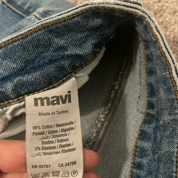 Mavi Ada Mid Rise Distressed Light Blue Wash  Boyfriend Jeans 24X27 - Picture 2 of 13